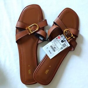 ZARA slide sandals flat